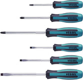 VESSEL Megadora paper box packaging for six-piece screwdriver set.