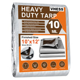 VHESS heavy duty tarp in 10x12 size shielding gear from rain and sun