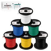 VIABRICO 14 AWG red wire spool with color-coded jacket for easy polarity.