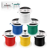 VIABRICO 18 AWG red wire spool for low-voltage projects and quick polarity ID.