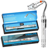 VIBELITE extendable flashlight with 7-22 inch reach for tight spaces.