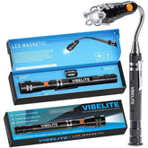 VIBELITE extendable magnetic flashlight with telescoping reach helps reach tight spaces.