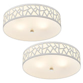 VICNIE 2-light flush-mount ceiling light with white metal brightens hallways