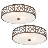 VICNIE 2-pack flush mount fixture with frosted glass shade for soft illumination