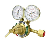 VICTOR 350-125-540 oxygen regulator front view showing durable brass body