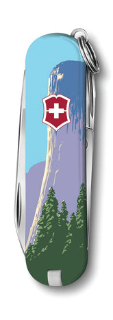 Victorinox Classic SD pocket knife with small blade shown on a keyring for everyday tasks