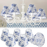 VIHOSE blue toile clip-on lampshade in 3x6x5 inch size for warm ambiance