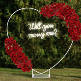 VIHOSE heart arch stand with white base for dramatic wall backdrop
