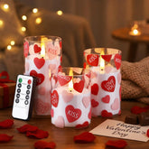 VIHOSE Valentine heart LED candle, 3x5 inches, creates cozy romance ambiance.