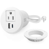 VILONG 2-inch desk grommet outlet installed for tidy charging on a modern desk.
