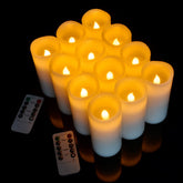 Vinkor ivory 12-piece flameless candle set for warm home ambiance.
