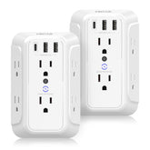 VINTAR 6-outlet wall plug expands power at home or office.