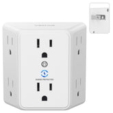 VINTAR six-outlet adapter with wide spacing for bulky plugs