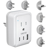 VINTAR universal travel adapter with six plug types for global compatibility.