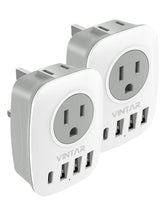 VINTAR US to UK Ireland travel adapter enabling charging multiple devices on the go.