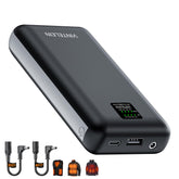 VINTELEIN DC74V/12V battery pack shown in a slim profile under a jacket for discreet warmth.