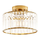 Violoemi crystal gold semi-flush mount closeup with crystal edges for elegant ambiance