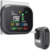 VIPDIGI 5-in-1 CO detector plugged in with front view and alert indicators