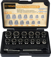VISTACO Bolt Extractor Kit case open showing organized tools for quick repairs
