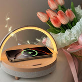 Vivilumens 6in1 bedside lamp displaying multiple functions for nightstand convenience