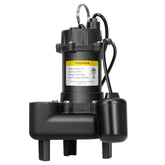 VIVOHOME 1HP submersible sewage pump installed in a basement for high-capacity drainage.