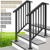 VIVOHOME 2-pack galvanized handrails for exterior stairs provide sturdy, wobble-free support