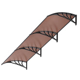 VIVOHOME polycarbonate window awning brown provides rain and sun protection