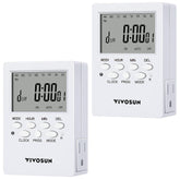 VIVOSUN 7‑Day Timer front view with dual outlets for automated lighting and appliances