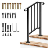 VIVOSUN outdoor handrail for 2-step stairs with curved ends improves safety.