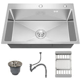 Vivrhintty 30-inch workstation sink with single bowl for easy kitchen cleanup