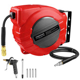 Vkndoynt retractable air hose reel assembly with auto rewind for easy setup.