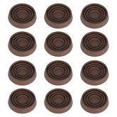 VOCOMO furniture coasters under foot, 1.5-inch brown round, for stable, non-slip floor protection.