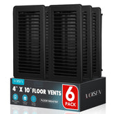 VOISEN floor register 4x10 inch black vent cover for easy drop-in floor ventilation