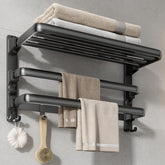 VOLDRA 24-inch towel rack matte black front view for modern bathroom organization