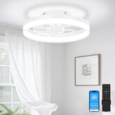 VOLISUN 13-inch small ceiling fan with light remote for adjustable brightness