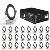 VOLISUN 24-pack 4-inch recessed light kit in black finish for quick ceiling upgrades