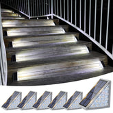 VOLISUN solar step light on stairs provides clear visibility for safe footing