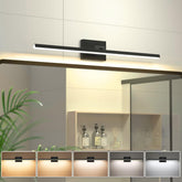 VOLISUN vanity light 31.5-inch front view highlights modern black bar for bright bathroom tasks.