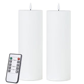 Volnyus white flameless candles 2-pack provide warm ambience for any setting.