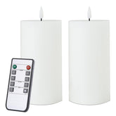 volnyus white flameless candles 3x6 inch flat top create timeless centerpiece ambience