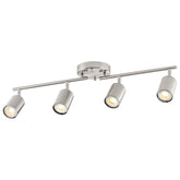 VONLUCE 4-light track fixture in nickel with adjustable heads for kitchen task lighting