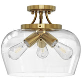 Vonluce semi flush mount with brushed gold canopy brightens entryways