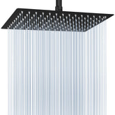 Voolan extra large rain shower head rectangle in matte black for full-body coverage