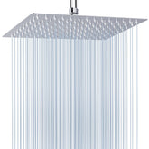 Voolan extra large rectangle shower head in chrome offers expansive coverage.