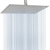 Voolan Extra Large Rain Shower Head front view in brushed nickel for broad coverage