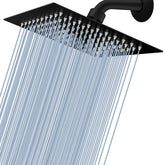 Voolan rain shower head 8in black delivers powerful, full-body coverage.