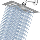 Voolan Rain Shower Head 8-inch face delivers wide rainfall spray for fast coverage.