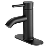 VOTON black bathroom faucet angle view showing sleek matte finish and form factor
