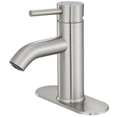VOTON brushed nickel one-handle faucet with deck plate for smooth control