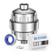 VOXON 36-stage shower filter with chrome housing for cleaner water and softer skin.